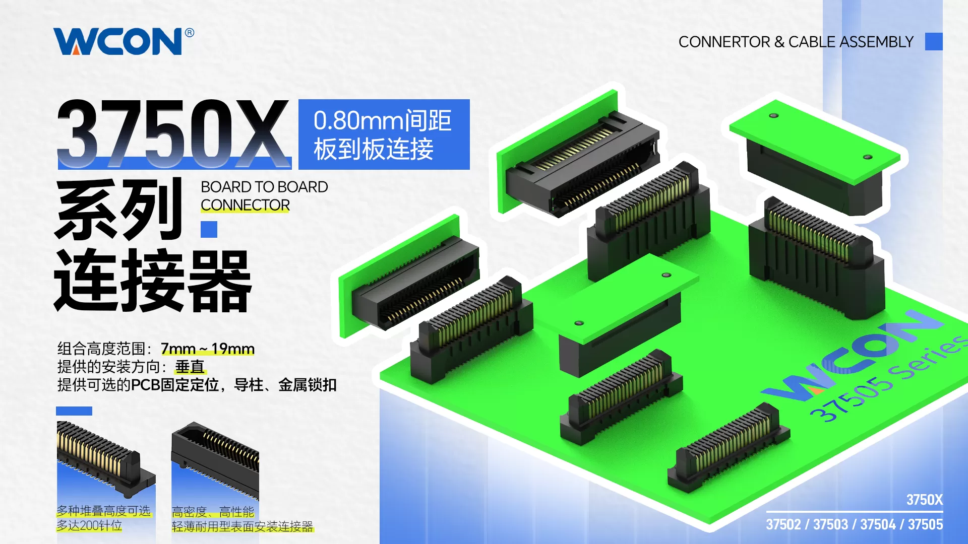 3750X系列双排板到板MILAN.COM米兰体育（中国）科技公司：56Gbps高速工业级精密连接解决方案